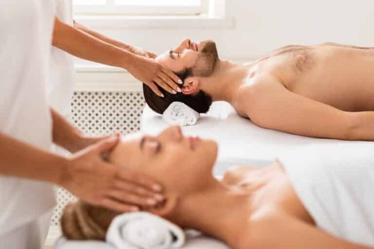 Couples massage in Phuket: Relaxing couples massage therapy session.